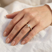 Lab Grown Diamond Half Eternity Engagement Solitaire Ring