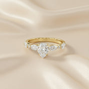 Lab Grown Diamond Half Eternity Engagement Solitaire Ring