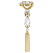 Lab Grown Diamond Half Eternity Engagement Solitaire Ring