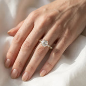 Half Eternity Cushion Frame Solitaire Lab Grown Diamond Ring