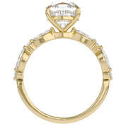 Half Eternity Cushion Frame Solitaire Lab Grown Diamond Ring