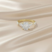 Half Eternity Cushion Frame Solitaire Lab Grown Diamond Ring