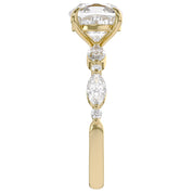 Half Eternity Cushion Frame Solitaire Lab Grown Diamond Ring