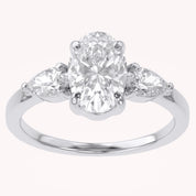 Three Stone Engagement Lab Grown Diamond Ring
