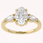 Three Stone Engagement Lab Grown Diamond Ring