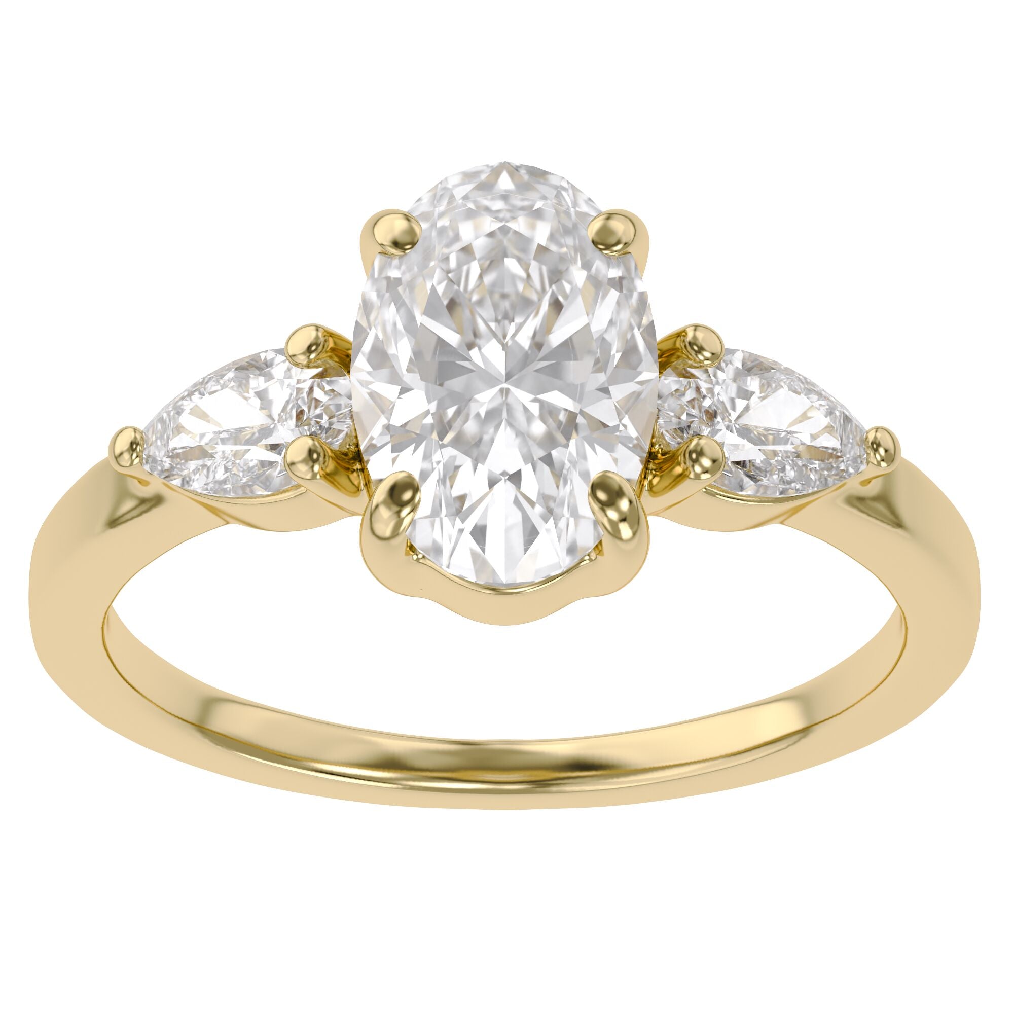 Three Stone Engagement Lab Grown Diamond Ring