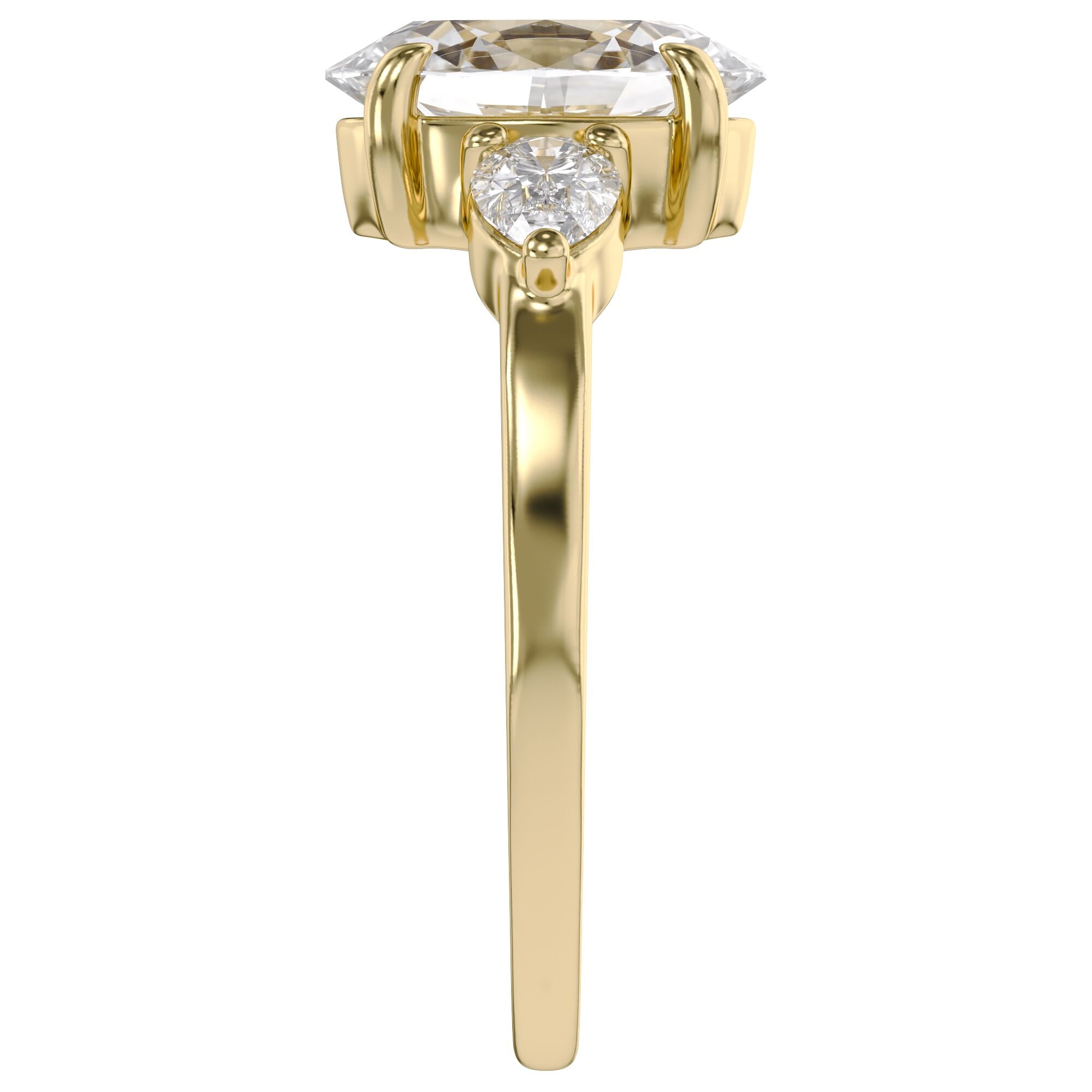 Three Stone Engagement Lab Grown Diamond Ring