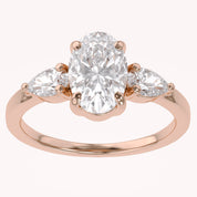 Three Stone Engagement Lab Grown Diamond Ring