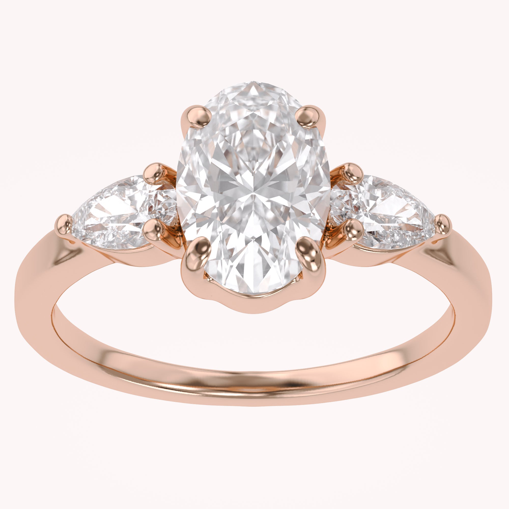Three Stone Engagement Lab Grown Diamond Ring