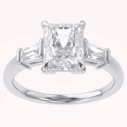 Radiant Cut Three Stone Lab Grown Diamond Engagement Ring