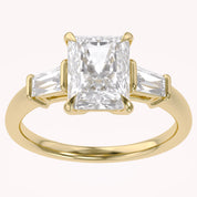 Radiant Cut Three Stone Lab Grown Diamond Engagement Ring