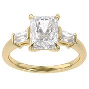 Radiant Cut Three Stone Lab Grown Diamond Engagement Ring