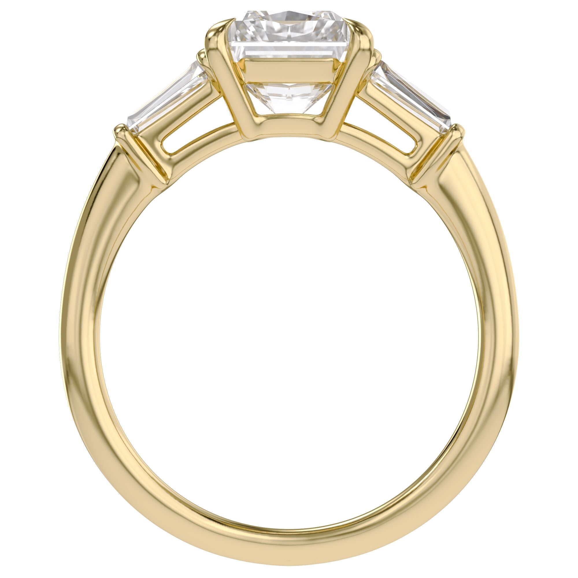 Radiant Cut Three Stone Lab Grown Diamond Engagement Ring