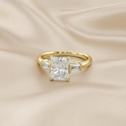 Radiant Cut Three Stone Lab Grown Diamond Engagement Ring