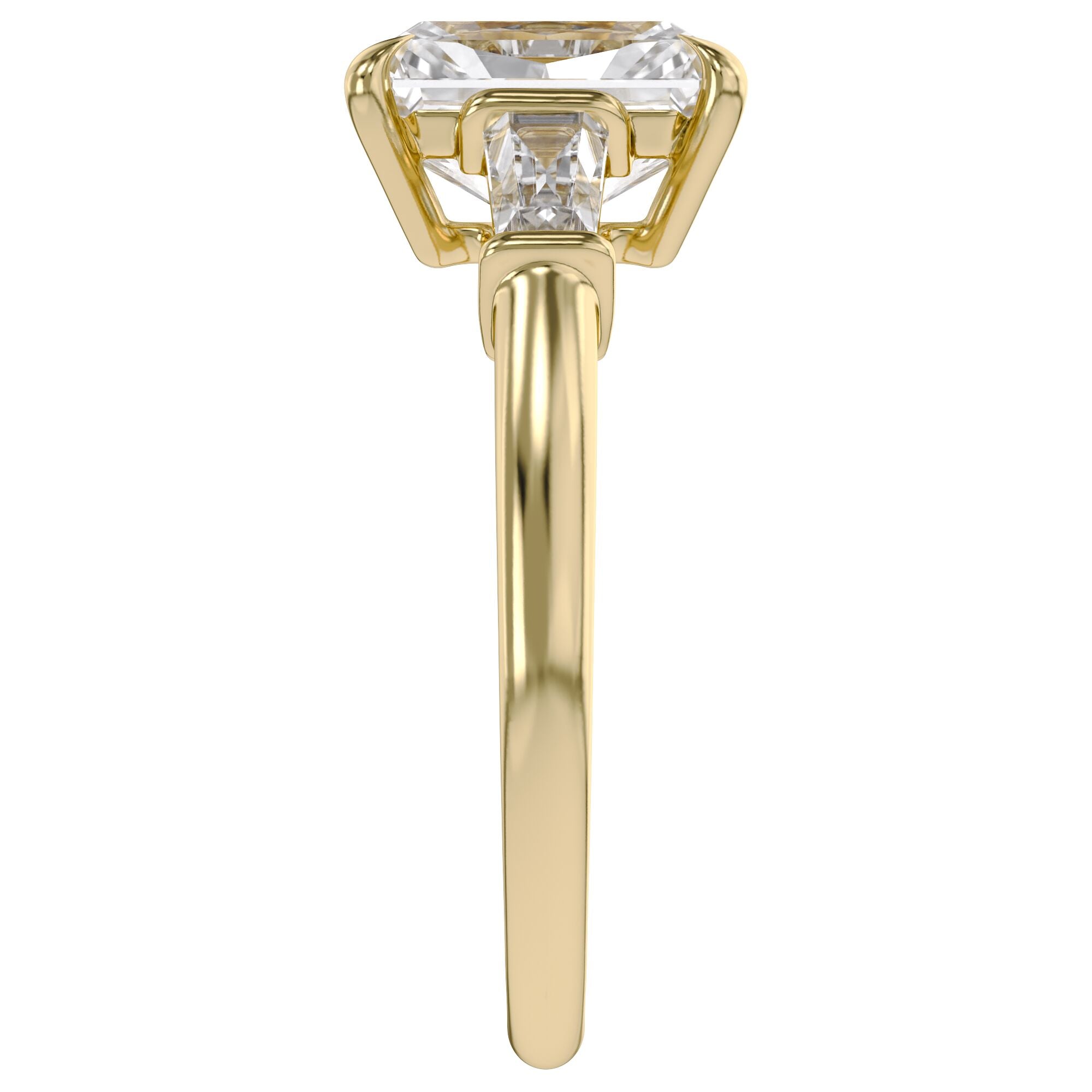 Radiant Cut Three Stone Lab Grown Diamond Engagement Ring