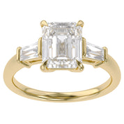 Emerald Cut Three Stone Lab Grown Diamond Engagement Ring