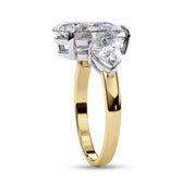 Three Stone Engagement Ring Pear Cut Lab Grown Diamond