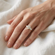 Three Stone Engagement Ring Pear Cut Lab Grown Diamond