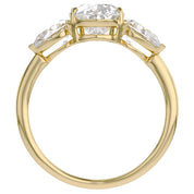 Three Stone Engagement Ring Pear Cut Lab Grown Diamond