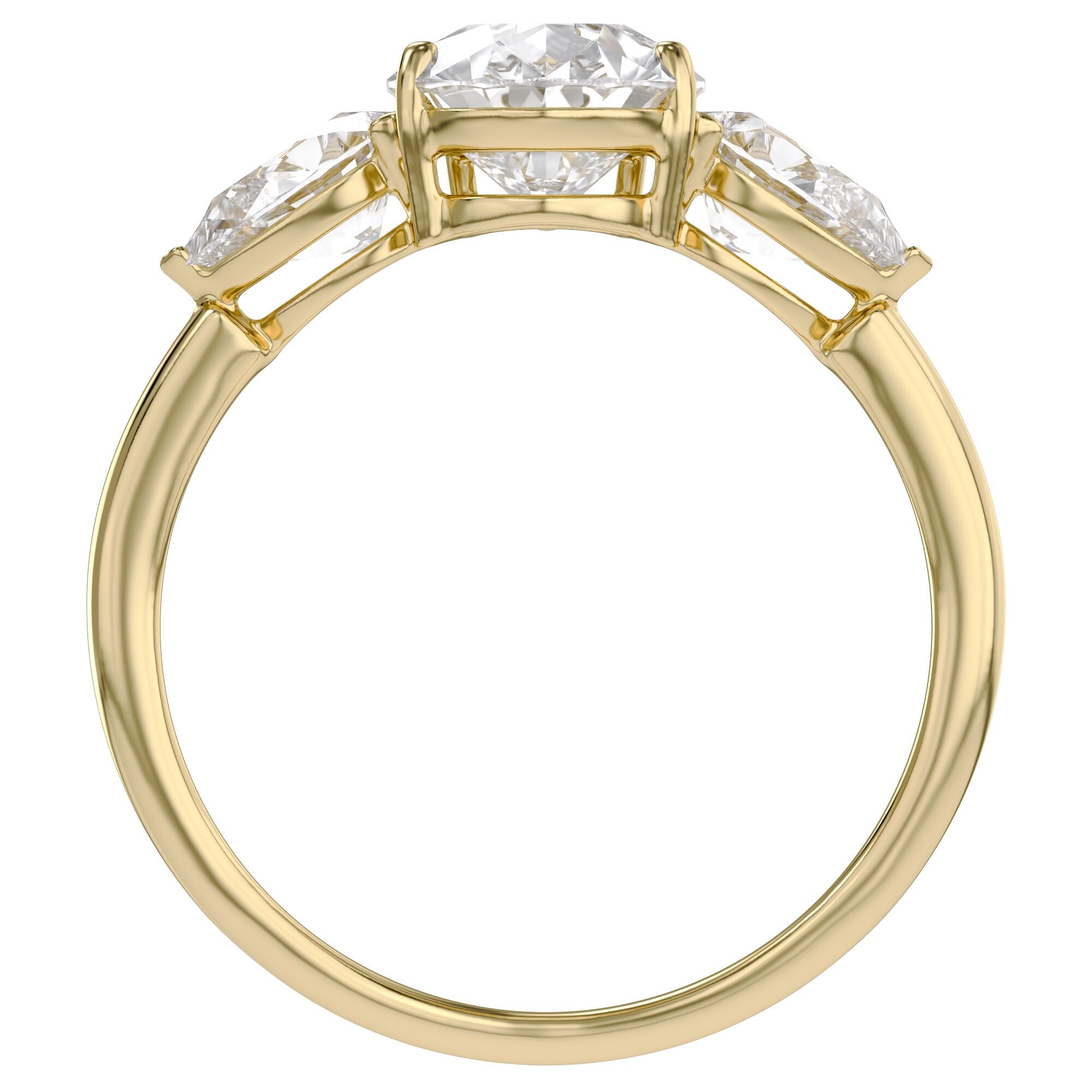 Three Stone Engagement Ring Pear Cut Lab Grown Diamond