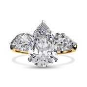 Three Stone Engagement Ring Pear Cut Lab Grown Diamond