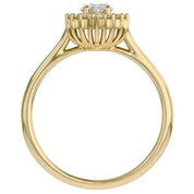 Halo Cluster Engagement Ring Marquise and Round Lab Grown Diamond