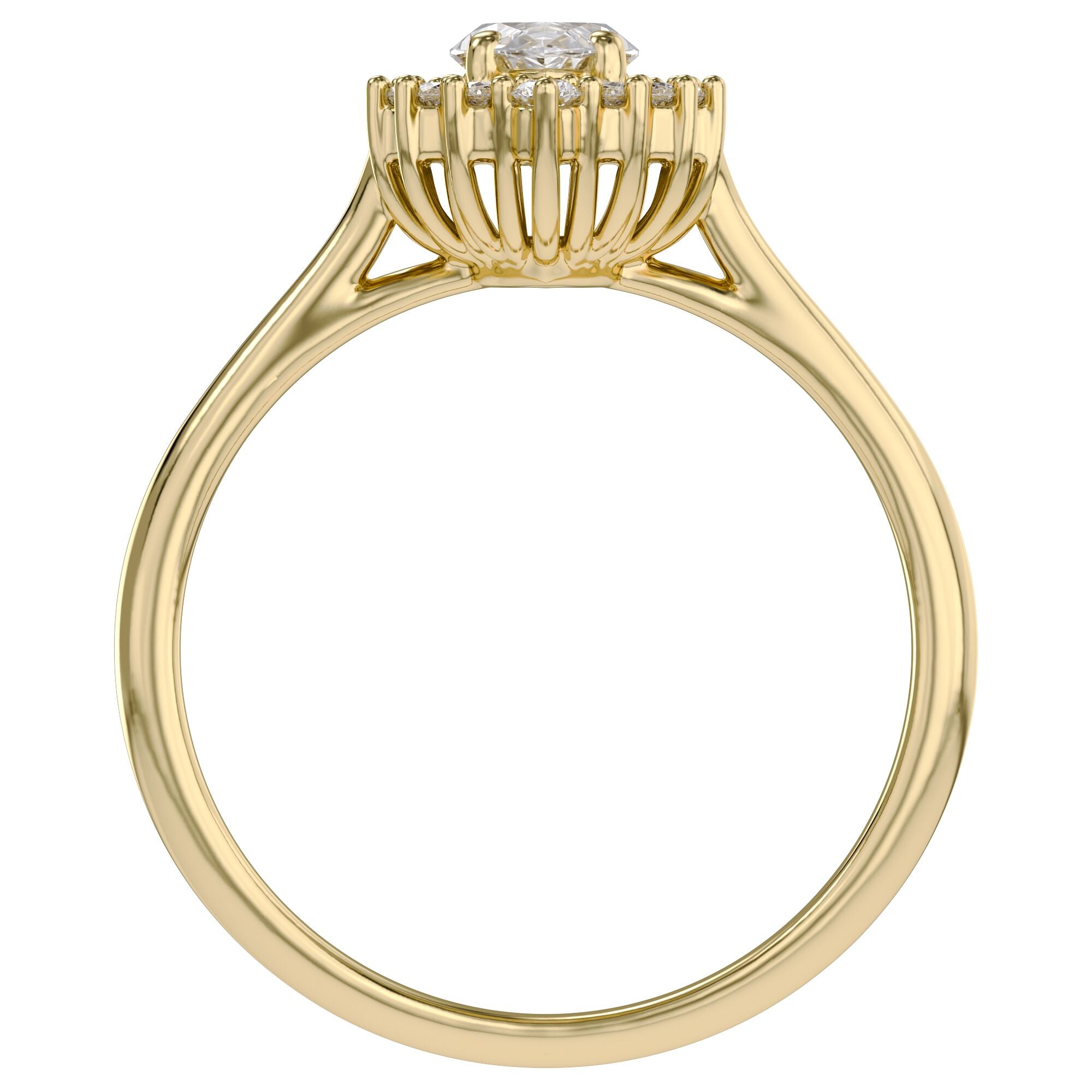 Halo Cluster Engagement Ring Marquise and Round Lab Grown Diamond