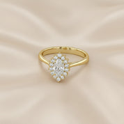 Halo Cluster Engagement Ring Marquise and Round Lab Grown Diamond
