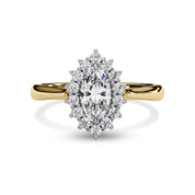 Halo Cluster Engagement Ring Marquise and Round Lab Grown Diamond