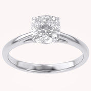 Pear and Round Lab Grown Diamond Hidden Halo Solitaire Engagement Ring