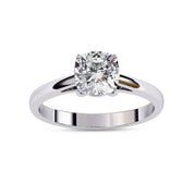 Pear and Round Lab Grown Diamond Hidden Halo Solitaire Engagement Ring