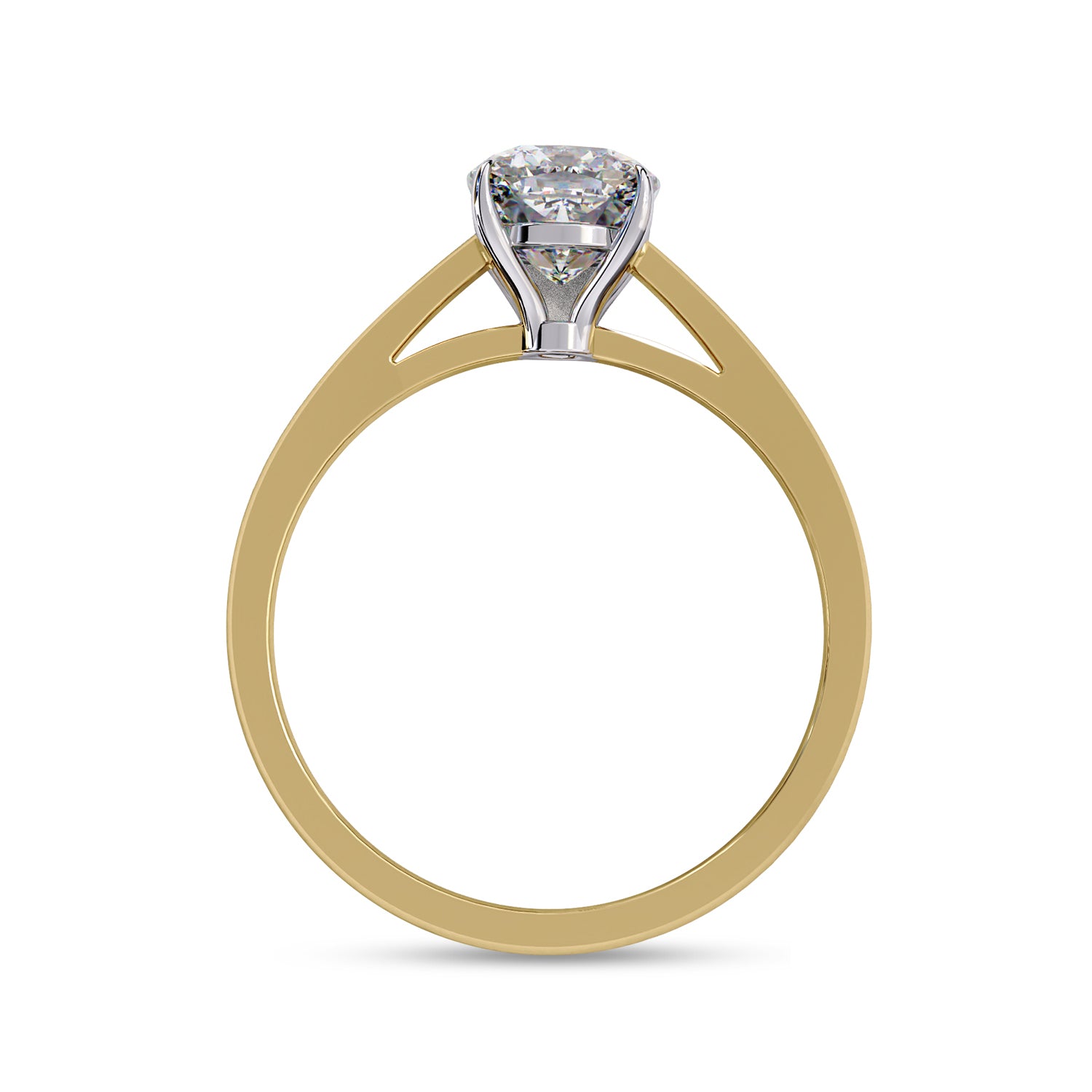 Pear and Round Lab Grown Diamond Hidden Halo Solitaire Engagement Ring