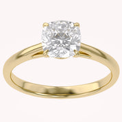Pear and Round Lab Grown Diamond Hidden Halo Solitaire Engagement Ring