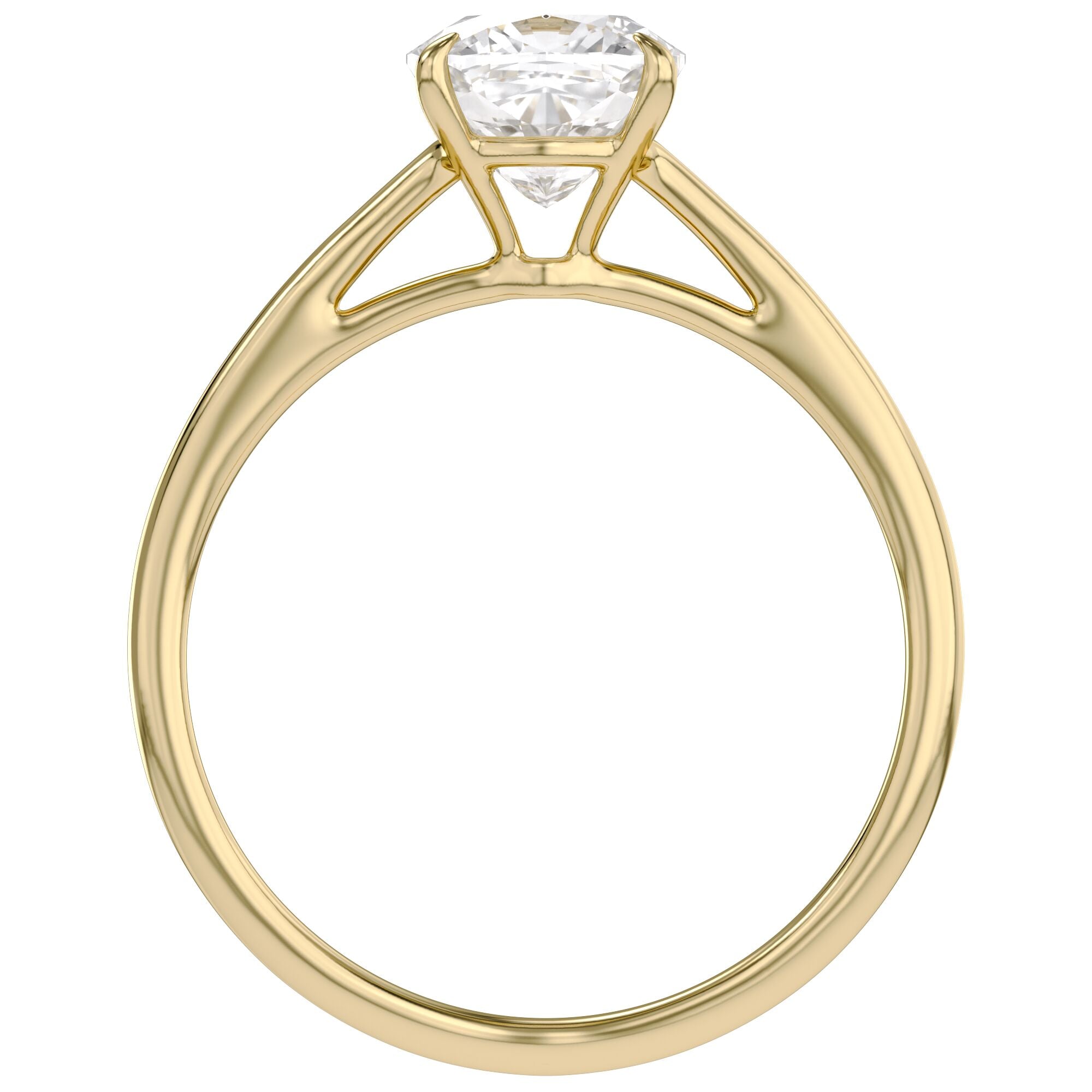 Pear and Round Lab Grown Diamond Hidden Halo Solitaire Engagement Ring