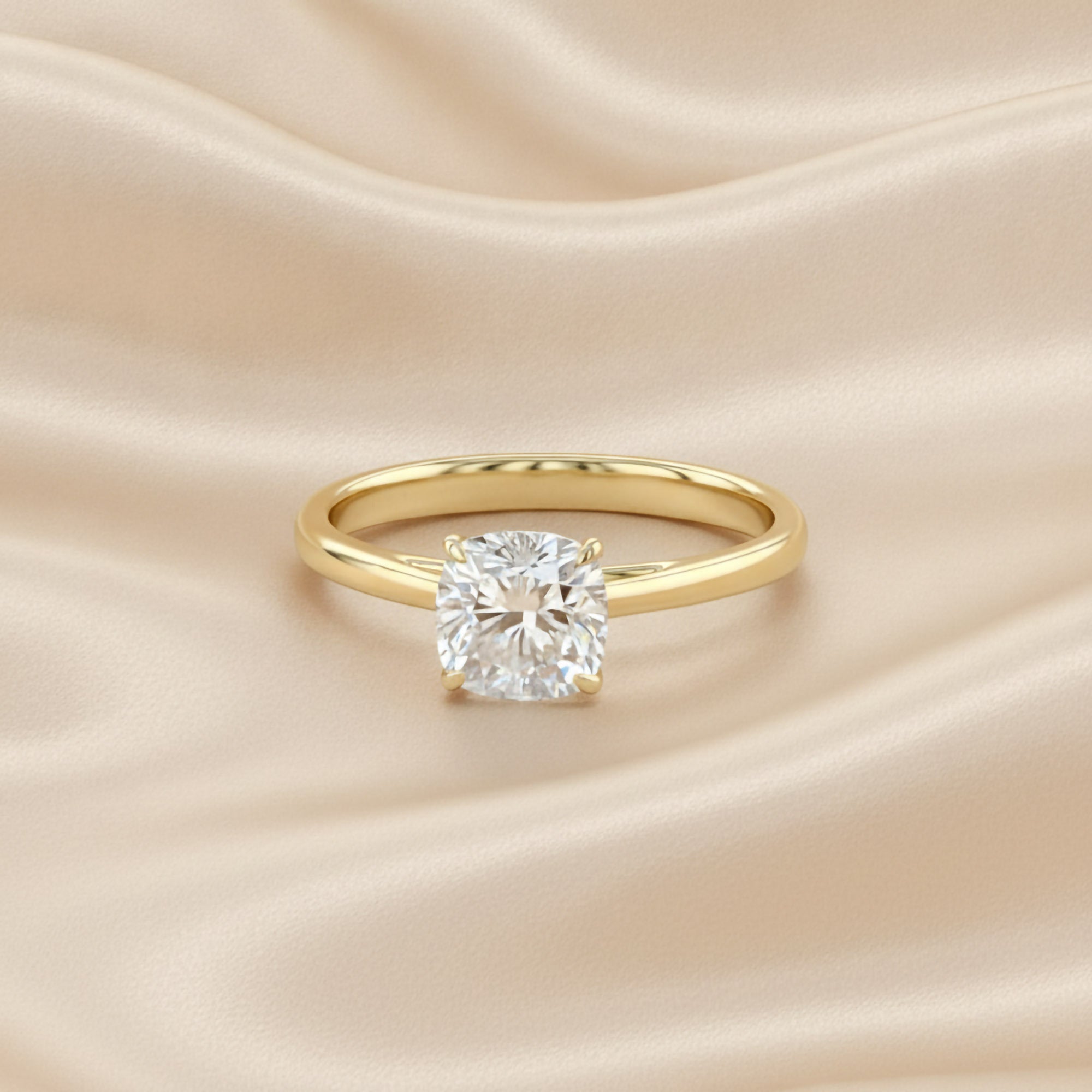 Pear and Round Lab Grown Diamond Hidden Halo Solitaire Engagement Ring