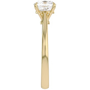 Pear and Round Lab Grown Diamond Hidden Halo Solitaire Engagement Ring