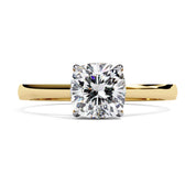 Pear and Round Lab Grown Diamond Hidden Halo Solitaire Engagement Ring