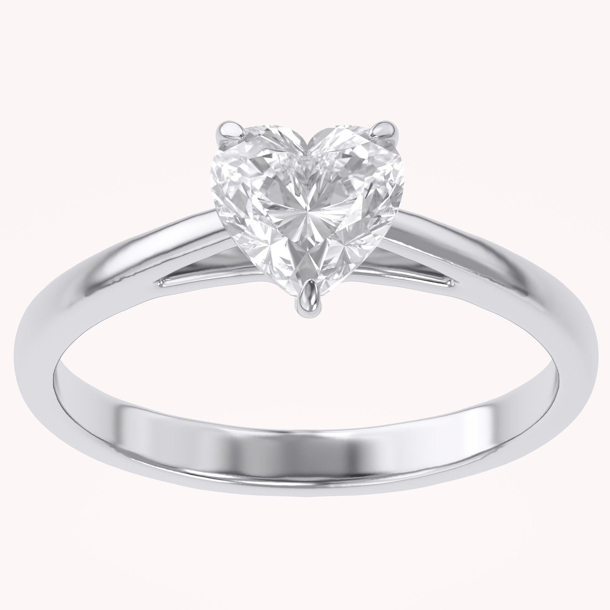 Solitaire Heart Engagement Ring Heart Cut Lab Grown Diamond