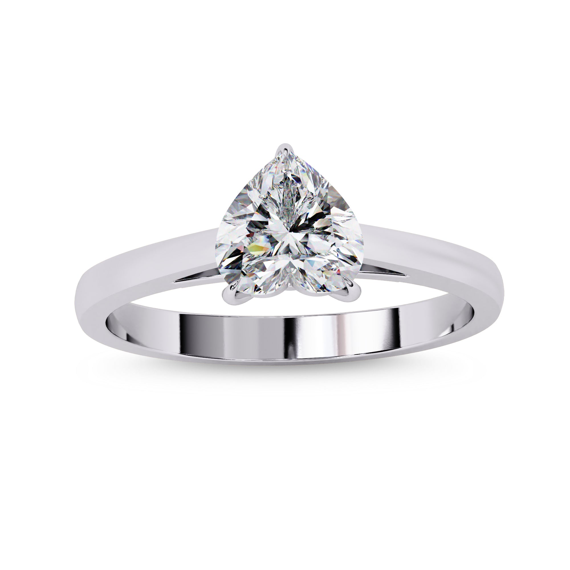 Solitaire Heart Engagement Ring Heart Cut Lab Grown Diamond