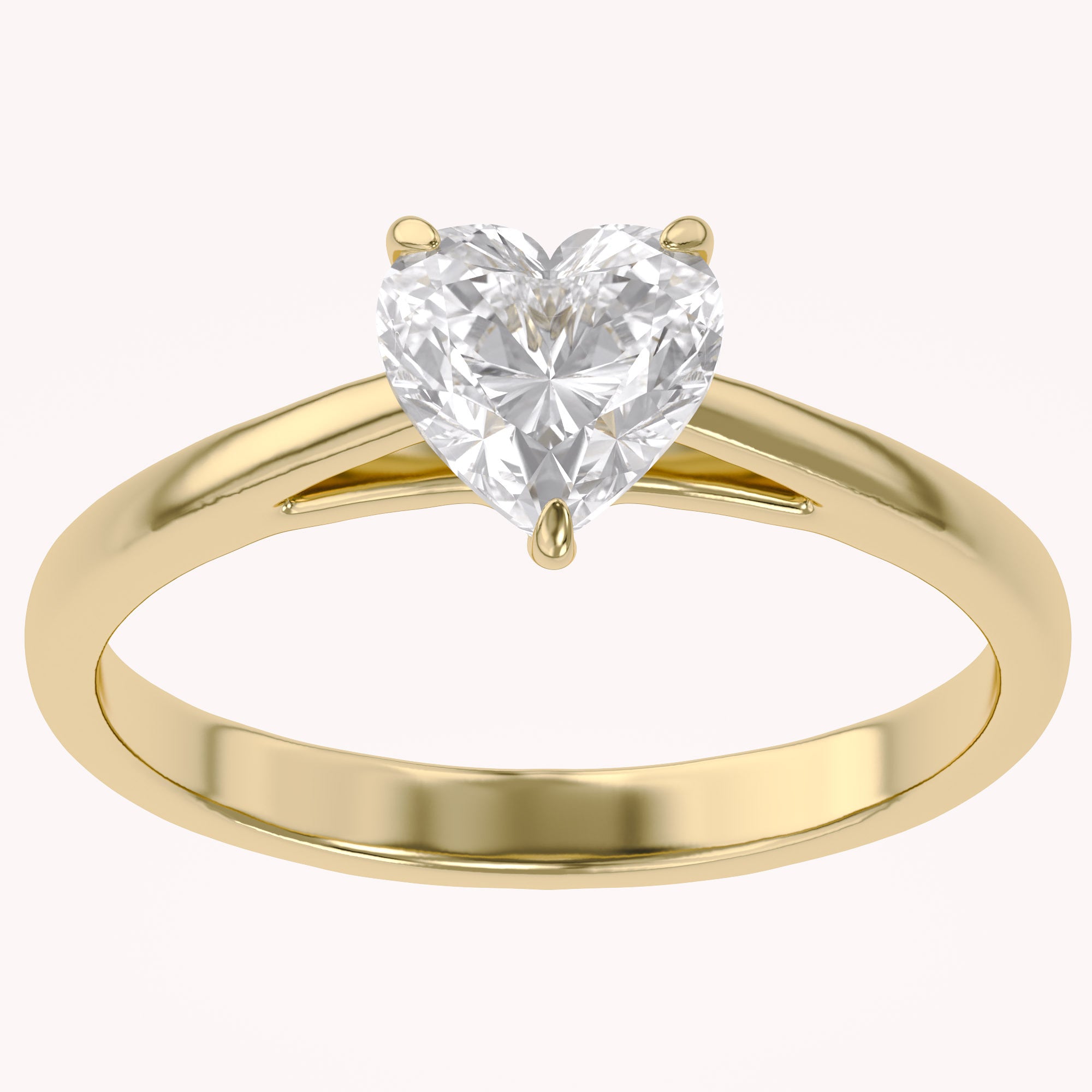 Solitaire Heart Engagement Ring Heart Cut Lab Grown Diamond