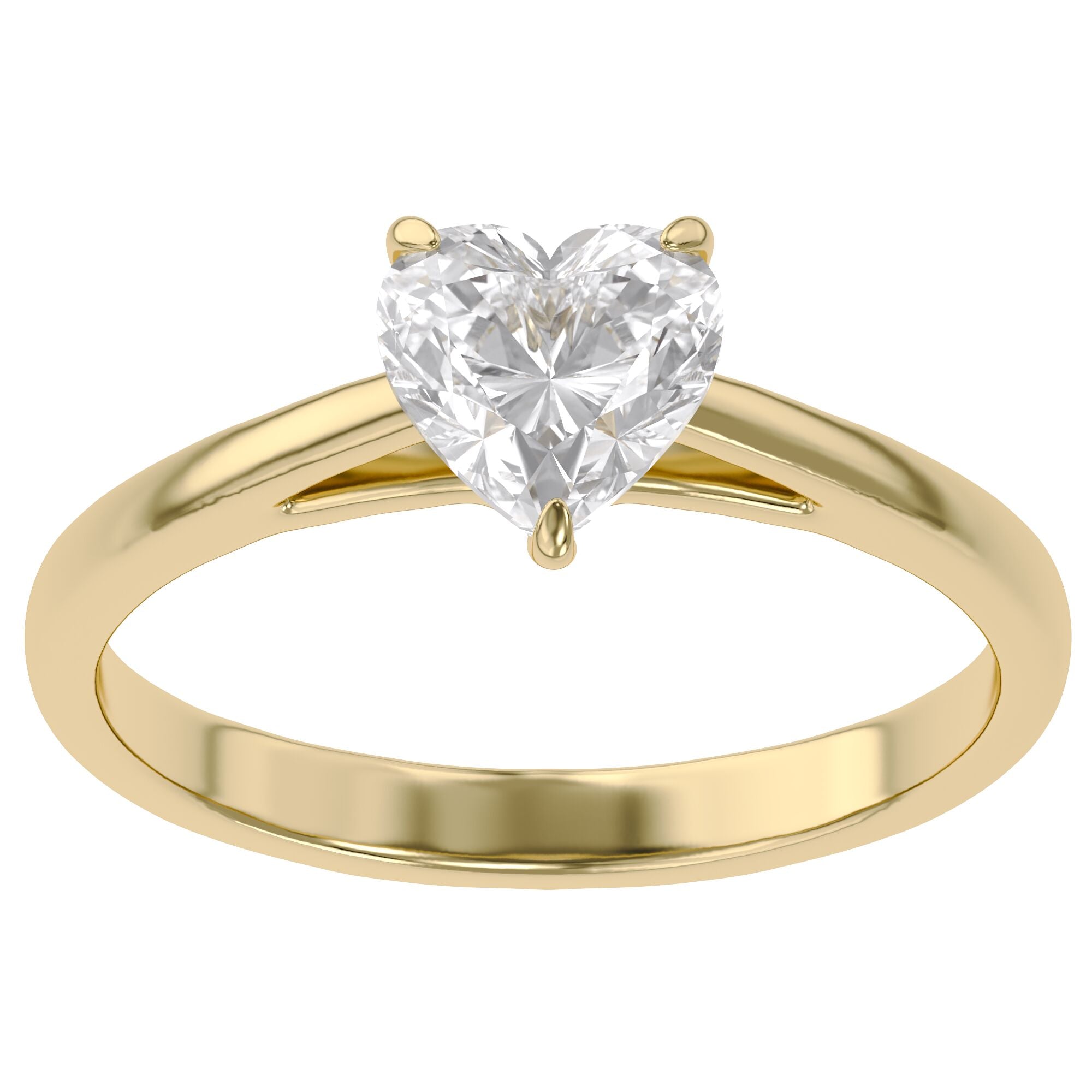 Solitaire Heart Engagement Ring Heart Cut Lab Grown Diamond