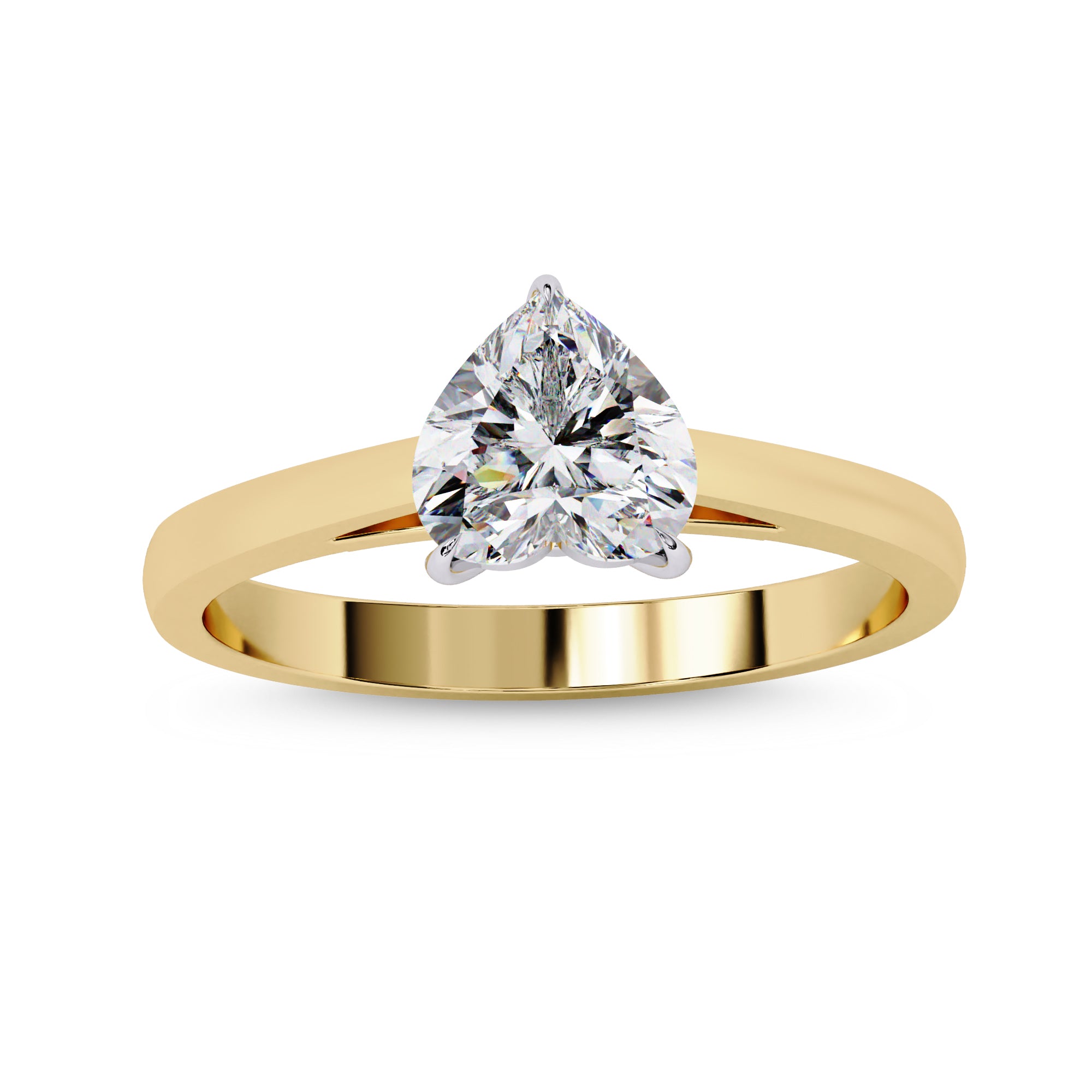 Solitaire Heart Engagement Ring Heart Cut Lab Grown Diamond