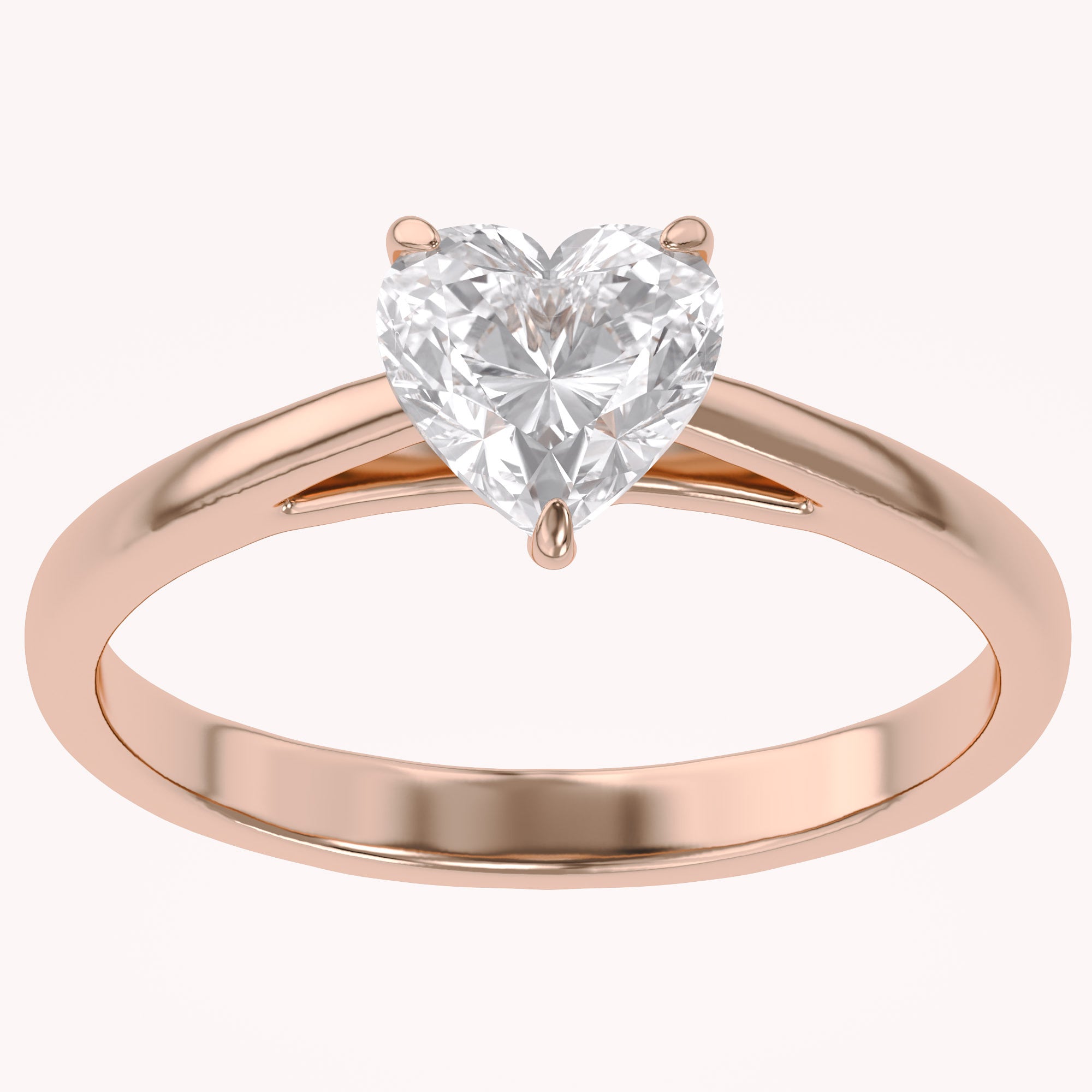 Solitaire Heart Engagement Ring Heart Cut Lab Grown Diamond