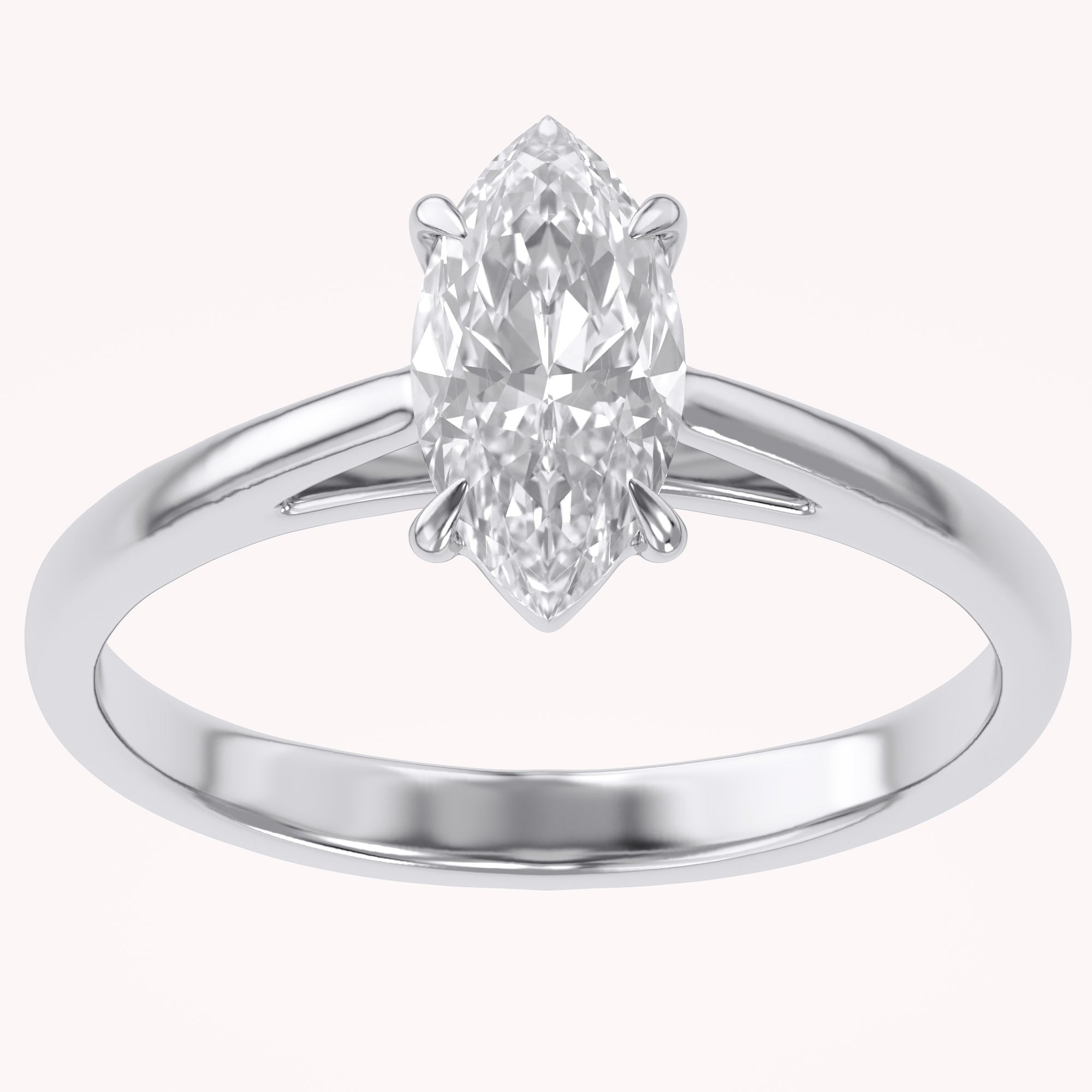 Solitaire Engagement Ring Marquise Lab Grown Diamond