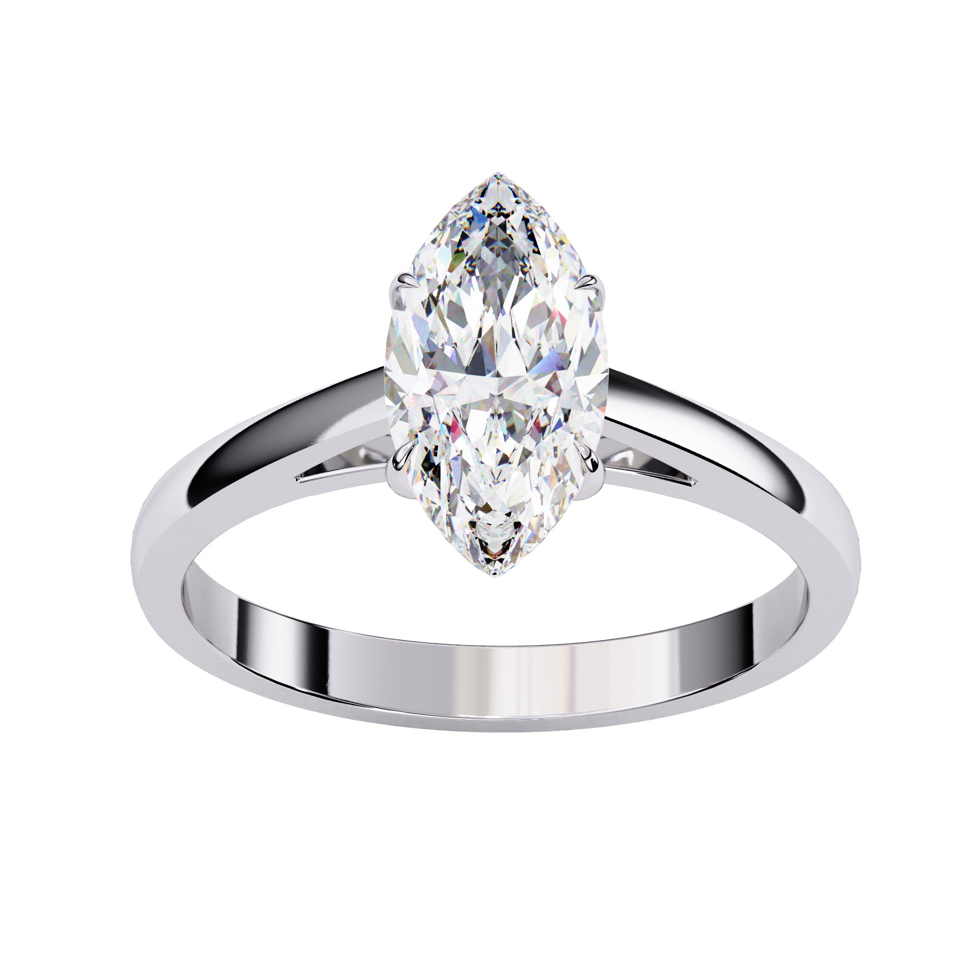 Solitaire Engagement Ring Marquise Lab Grown Diamond