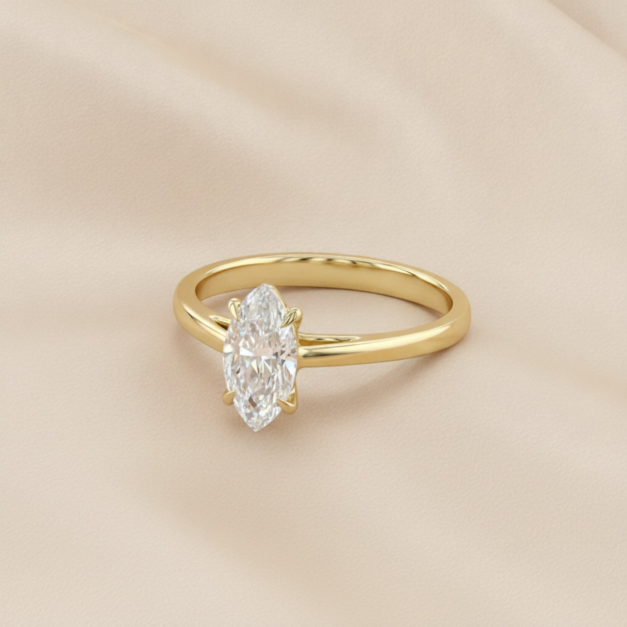 Solitaire Engagement Ring Marquise Lab Grown Diamond
