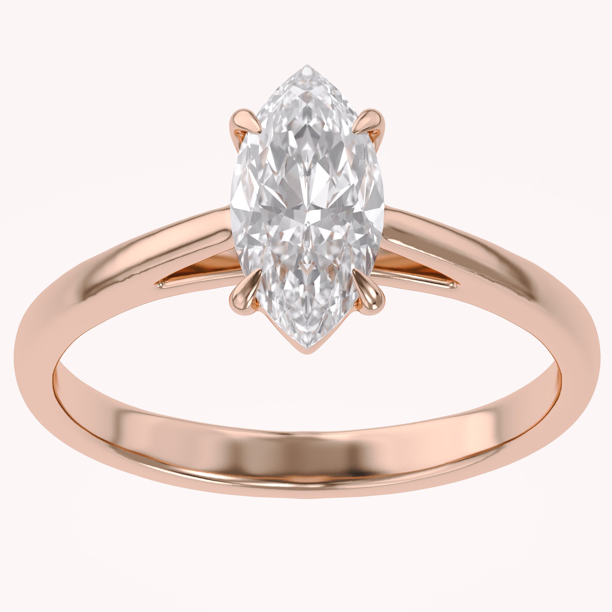 Solitaire Engagement Ring Marquise Lab Grown Diamond