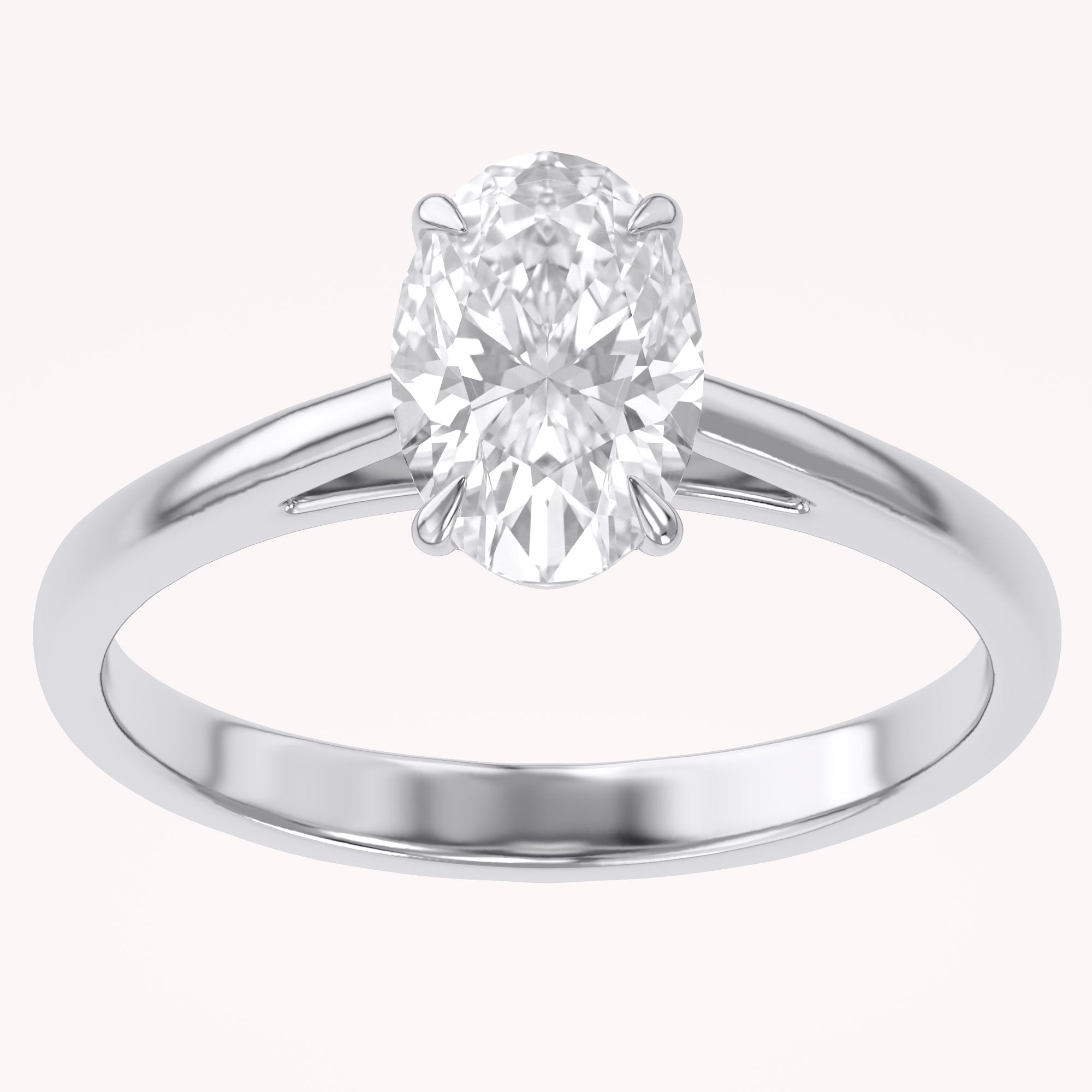 Solitaire Engagement Ring Oval Cut Lab Grown Diamond