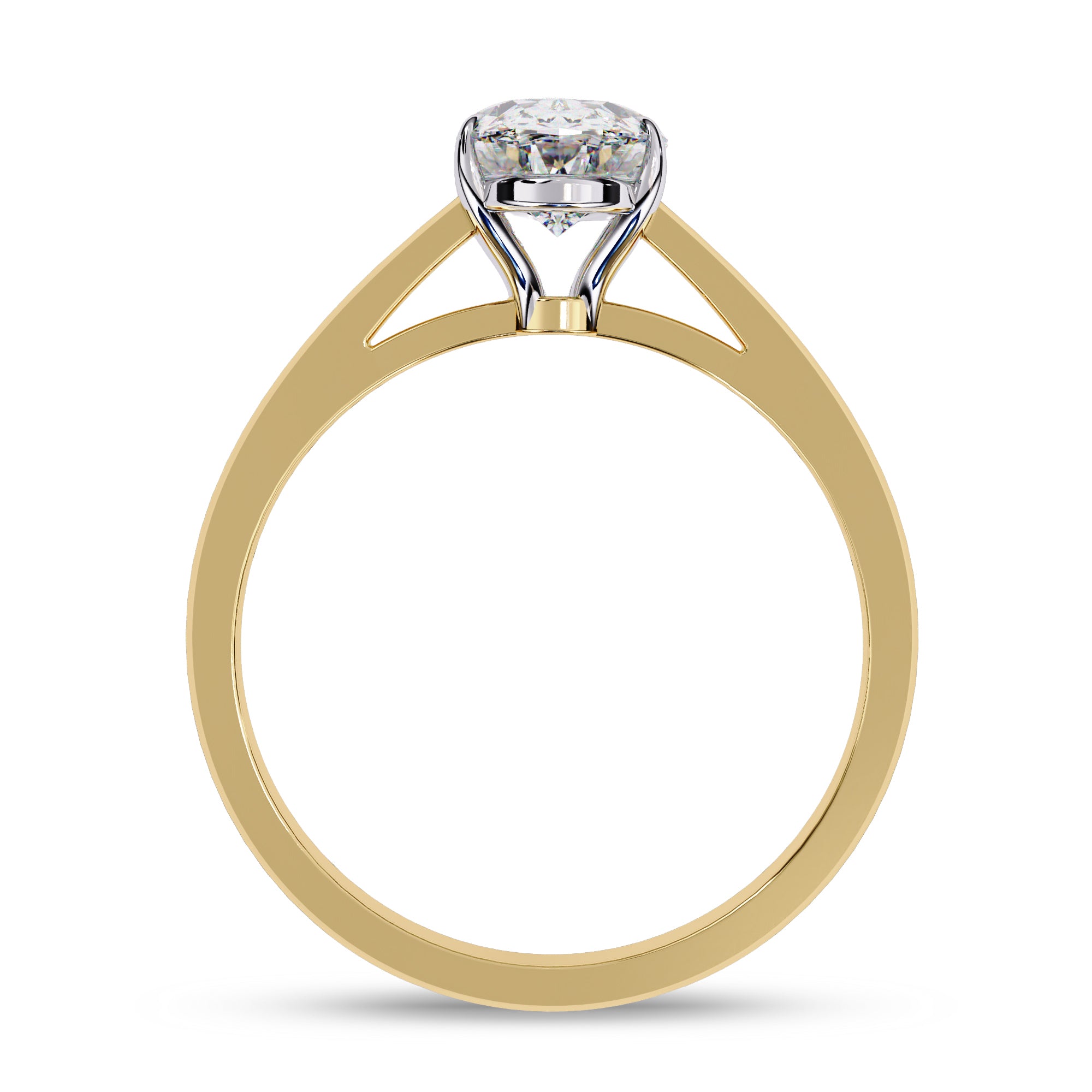 Solitaire Engagement Ring Oval Cut Lab Grown Diamond