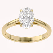 Solitaire Engagement Ring Oval Cut Lab Grown Diamond